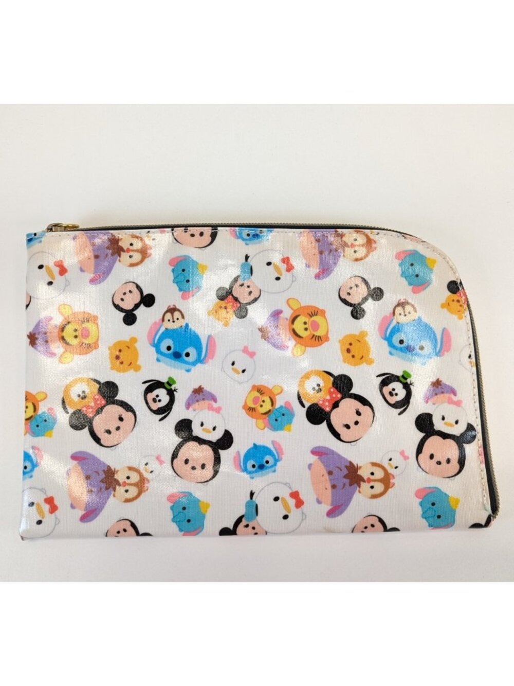 Tsum Tsum Cosmetic Bag Disney White Polka Dot Zipper Travel Makeup Case